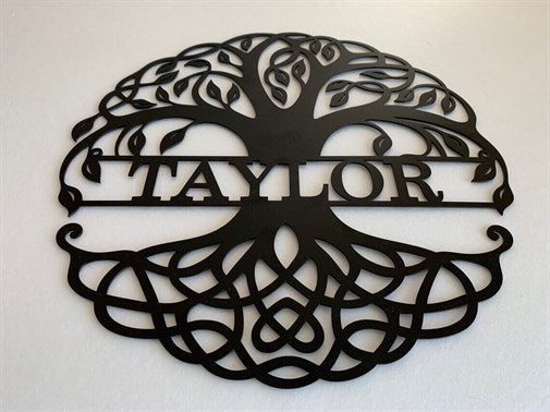 Personal Tree of Life Nameplate Metal Wall Decor-4