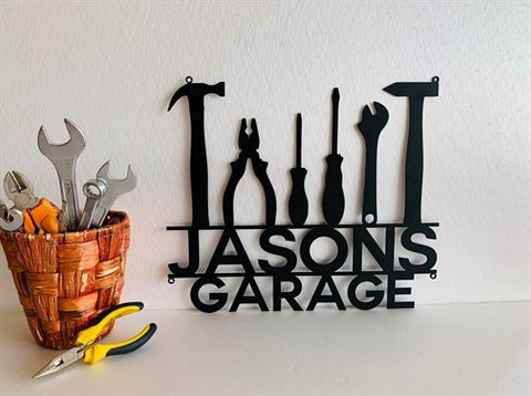 Custom Tool Set Garage Nameplate Metal Wall Decor-1