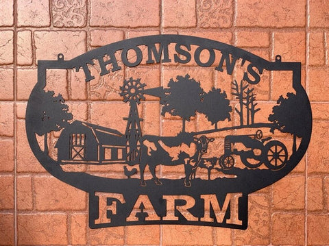 Personalized Farm Name Holder Metal Wall Decor-0