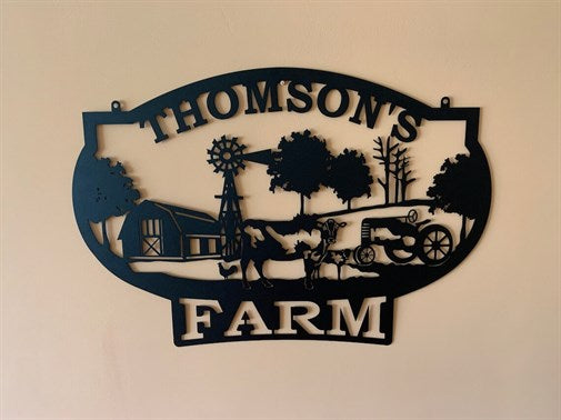 Personalized Farm Name Holder Metal Wall Decor-6