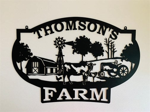 Personalized Farm Name Holder Metal Wall Decor-2