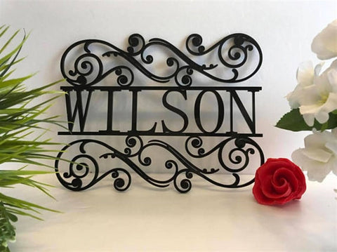 Personalized Pattern Name Holder Metal Wall Decor-0
