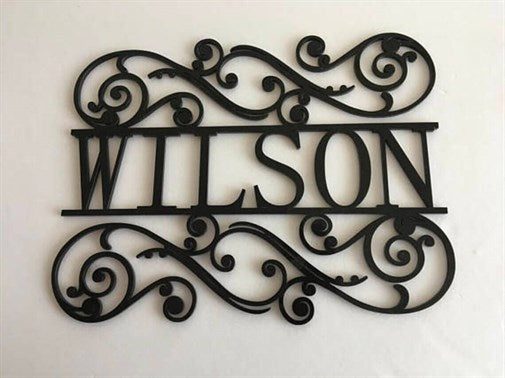 Personalized Pattern Name Holder Metal Wall Decor-1