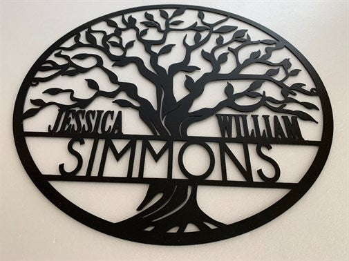 Personalized Tree of Life Nameplate Metal Wall Decor-1