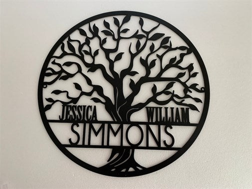 Personalized Tree of Life Nameplate Metal Wall Decor-2