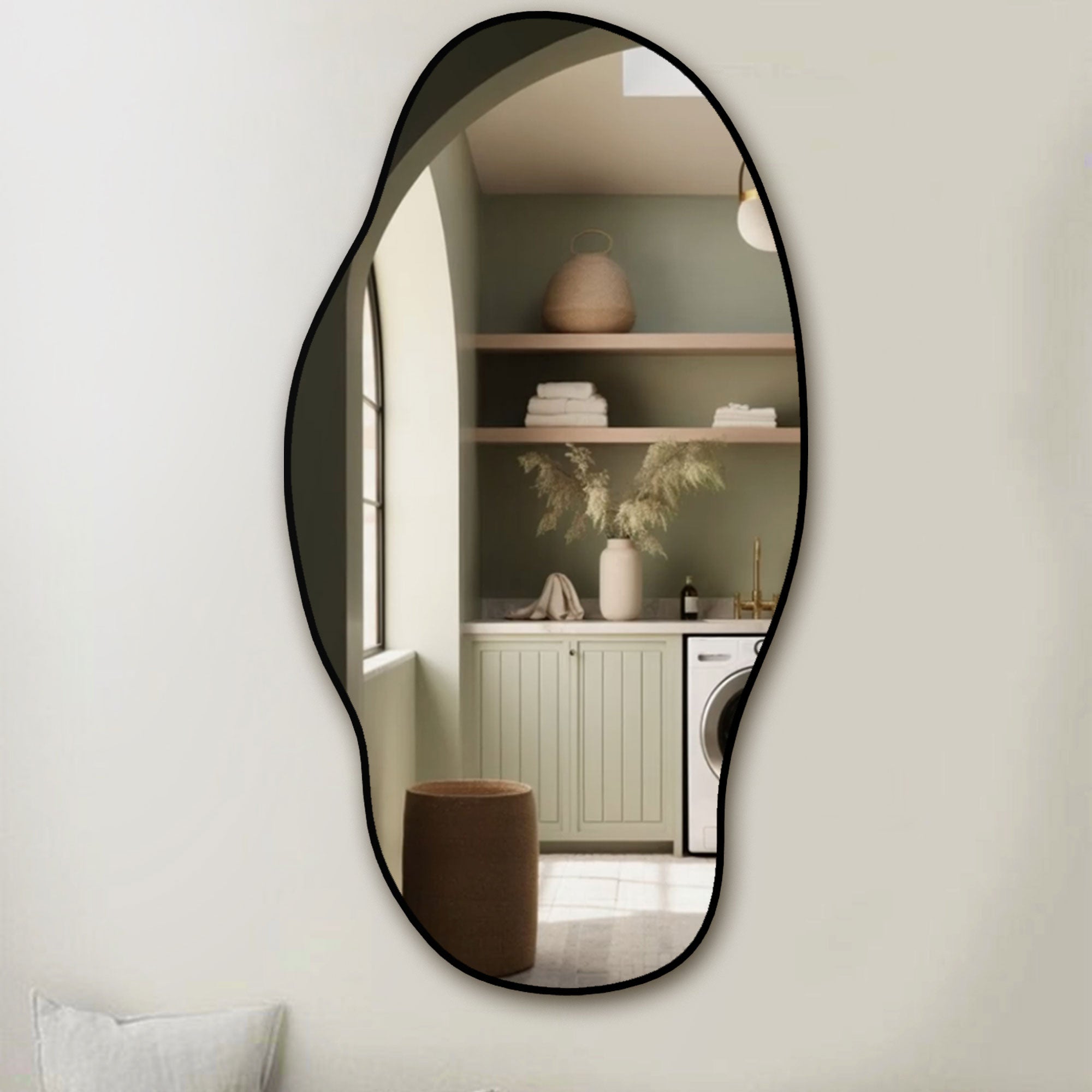 modern mirror with black frame