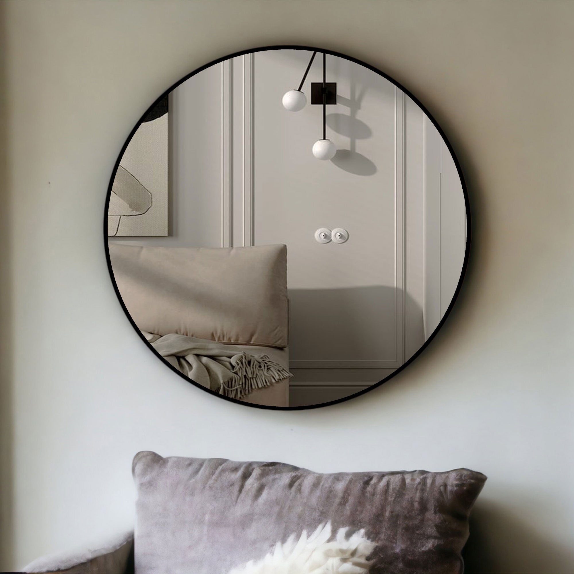Round Stylish Wall Mirror