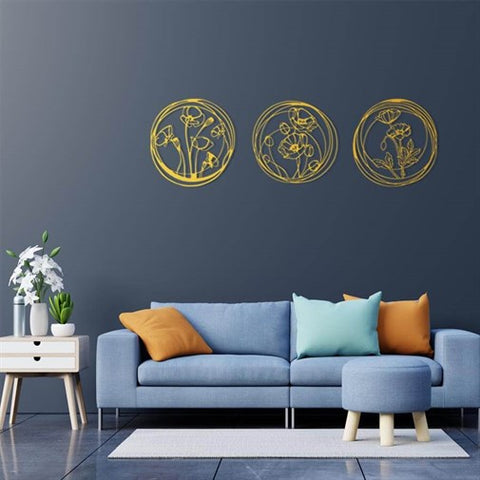 Gold Flower Metal Wall Decor