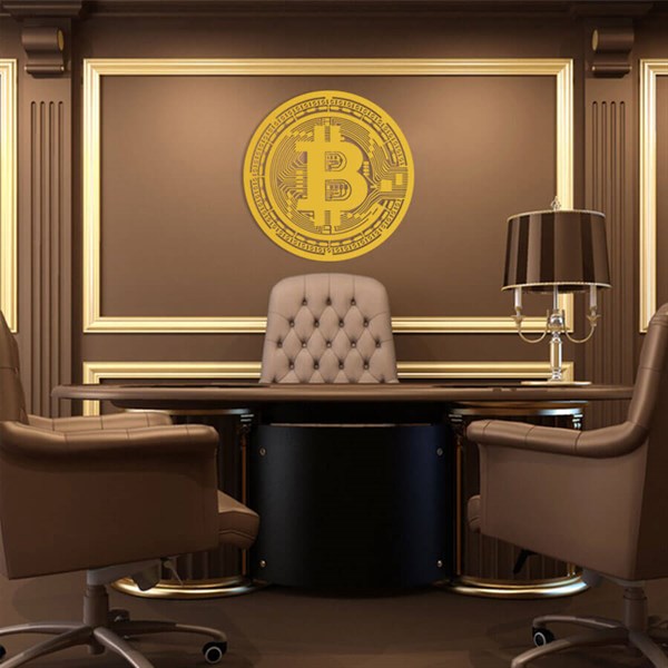 gold Bitcoin Metal Wall Decor