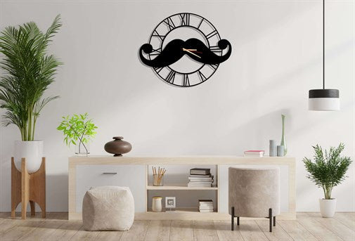 Moustache Metal Wall Clock-3
