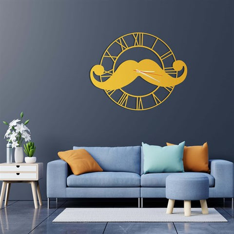 Moustache Metal Wall Clock-4