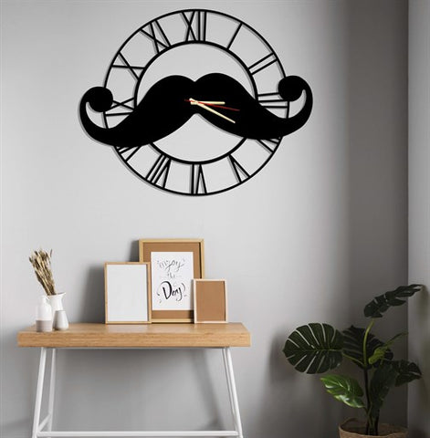 Moustache Metal Wall Clock-2