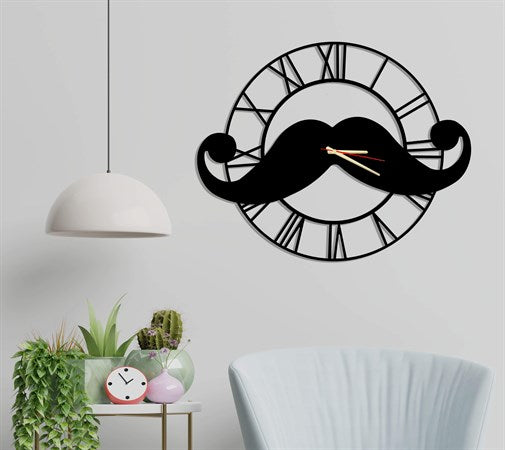 Moustache Metal Wall Clock-1