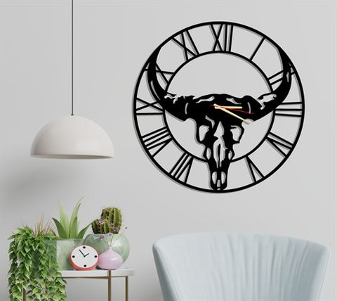 Bull Metal Wall Clock-1