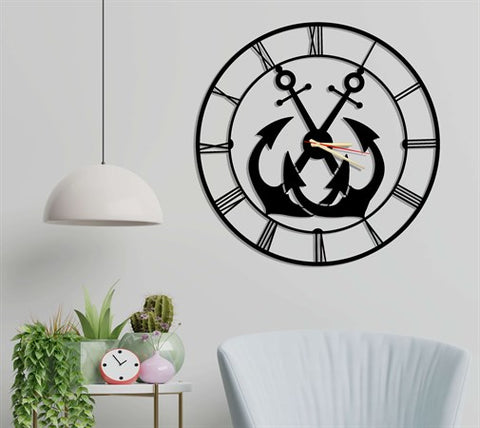 Anchor Metal Wall Clock-1