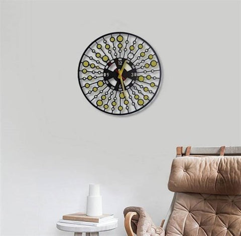 Circular Metal Wall Clock-3