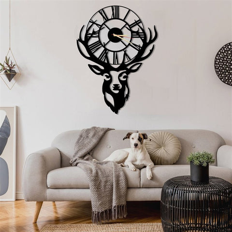 Deer Metal Wall Clock-0