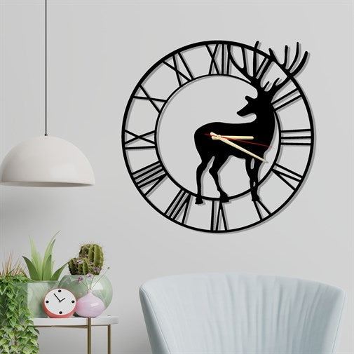Deer Metal Wall Clock-2
