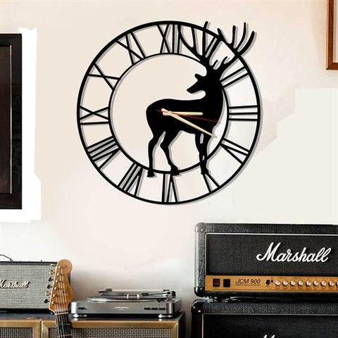 Deer Metal Wall Clock-3