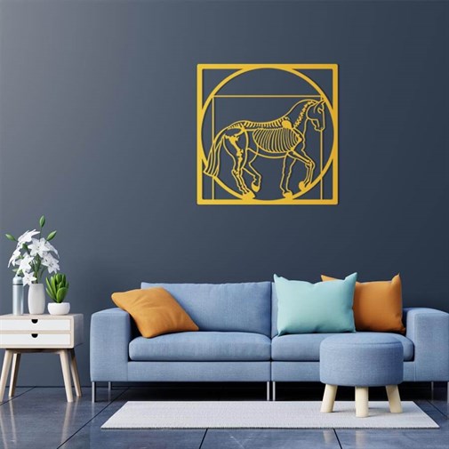 Gold Da Vinci Vitruvian Horse wall decor
