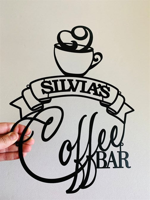 Personalized Cafe Nameplate Metal Wall Decor-3