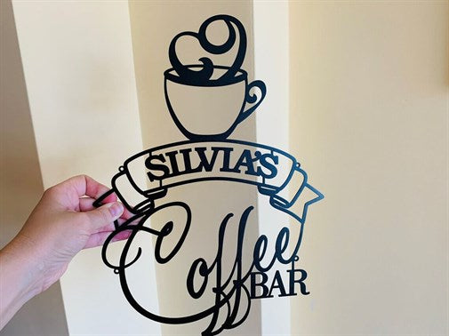 Personalized Cafe Nameplate Metal Wall Decor-2
