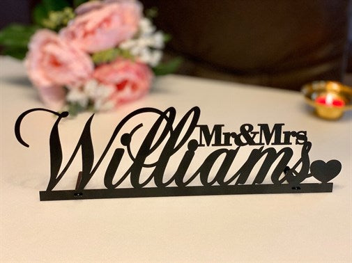 Personalized Mr and Mrs Name Holder Metal Wall Decor-1