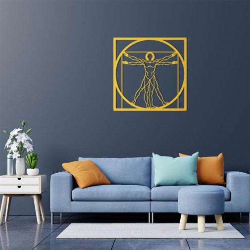 Gold Da Vinci Vitruvian Man wall art