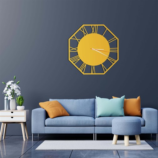 Octagon Metal Wall Clock-4