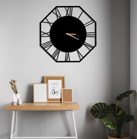 Octagon Metal Wall Clock-2