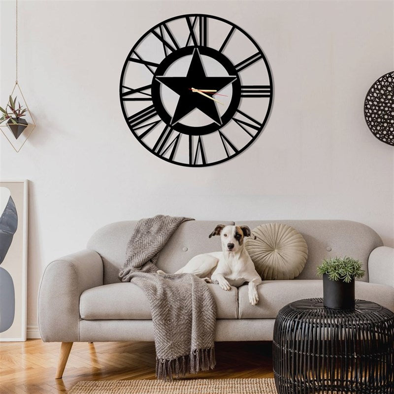 Star Metal Wall Clock-0